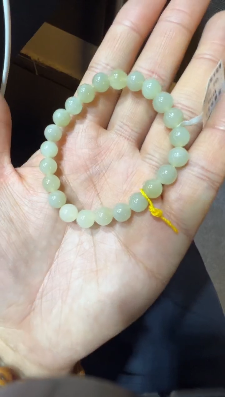 未镶嵌手串和田玉且末近矿高清白手串（产地直发）