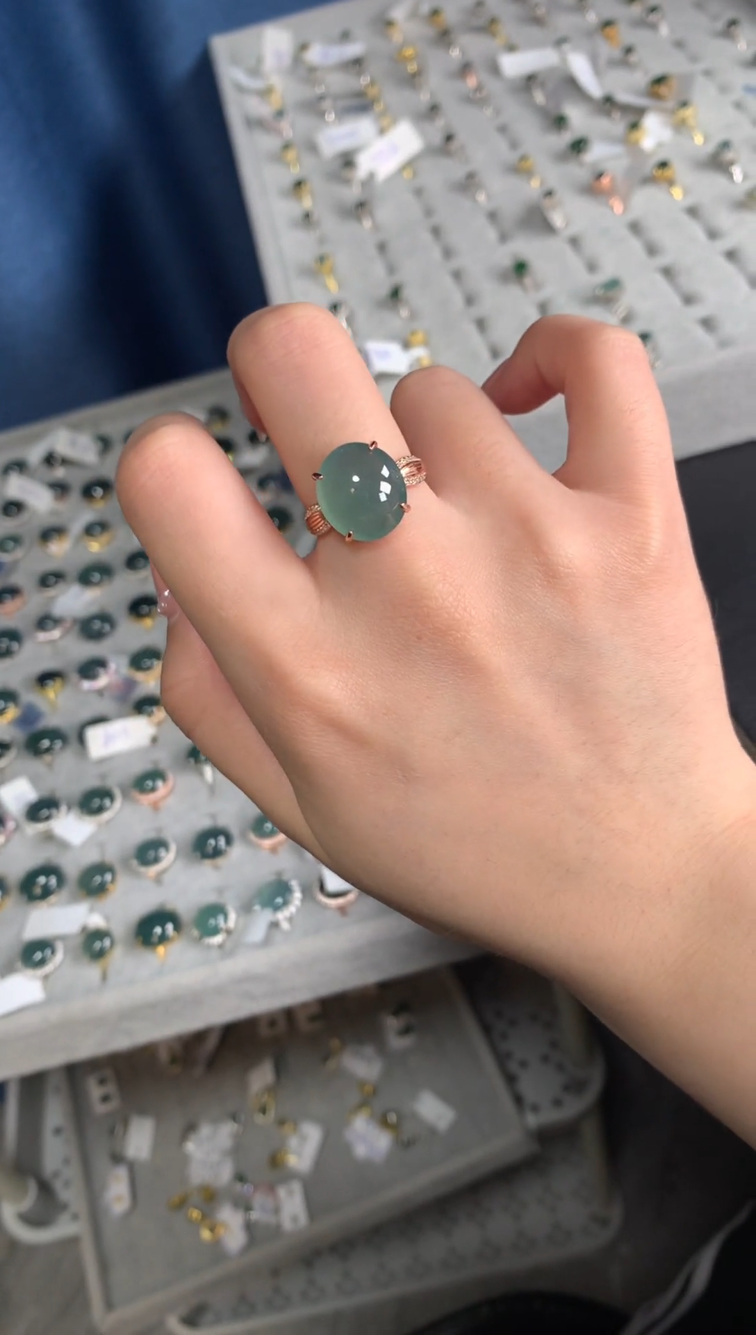 【闪购商品】翡翠戒指银S925镶嵌5141