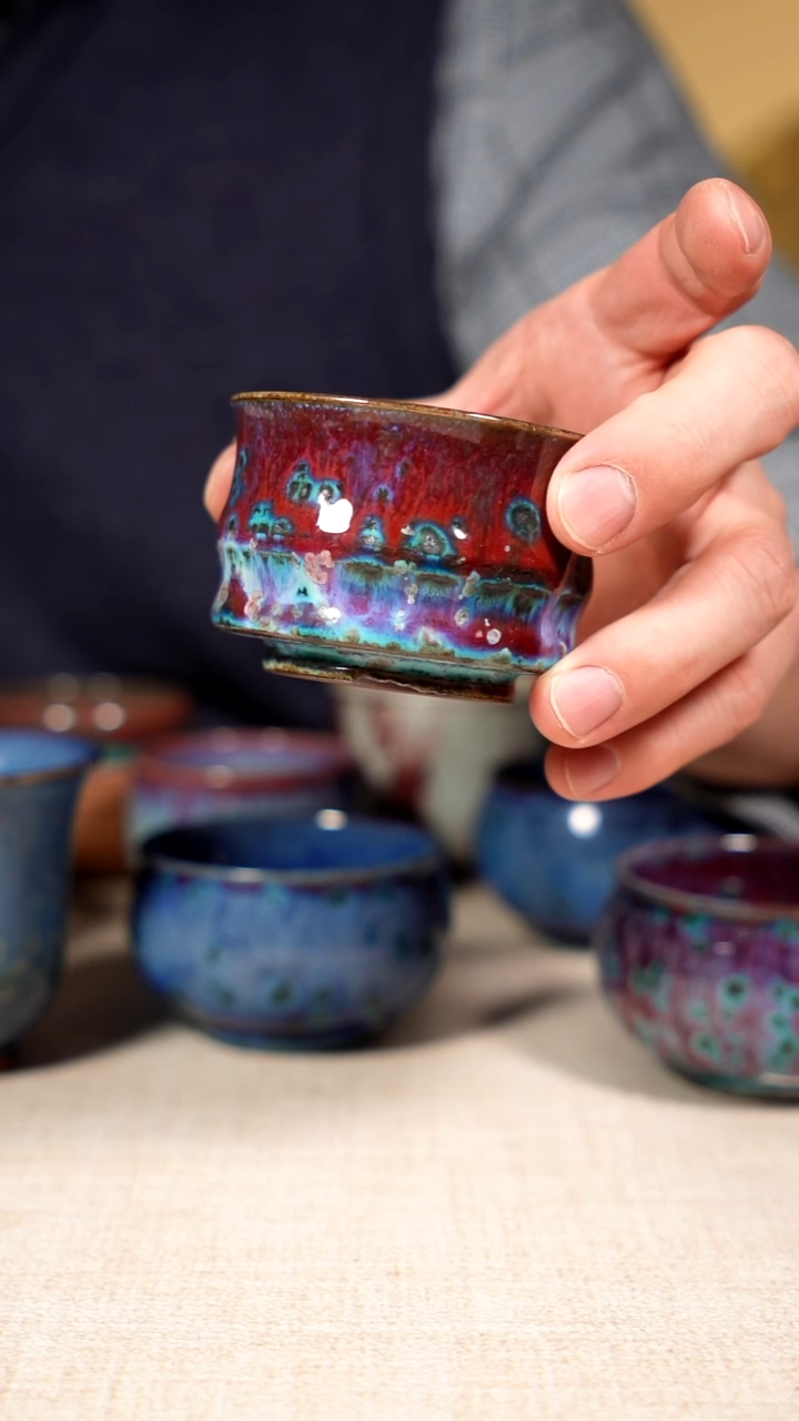 摆件陶菲****）钧瓷茶器摆件
