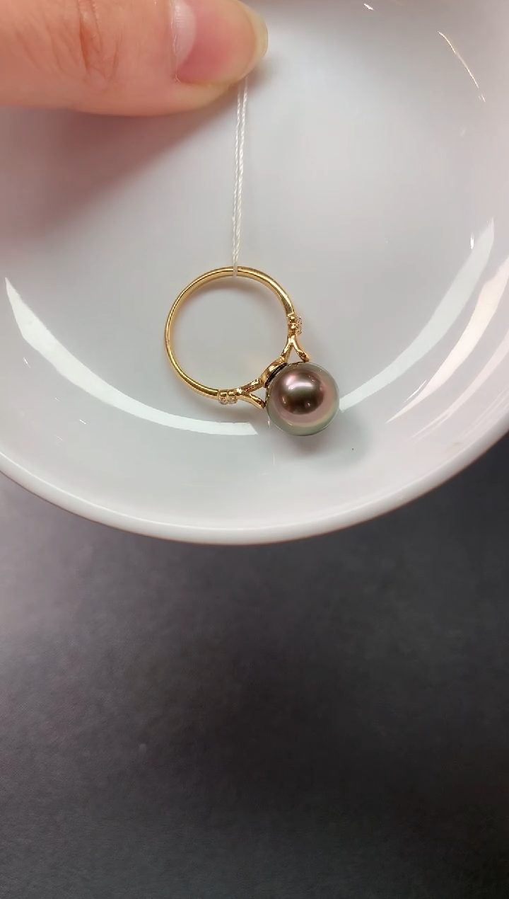 【闪购商品】海水珍珠戒指18K金镶嵌D60|2800