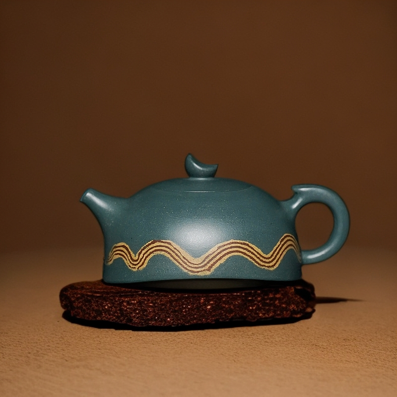 JCY-0127 季益顺创立品牌 季畅园 银河 老墨绿泥170cc 宜兴紫砂壶