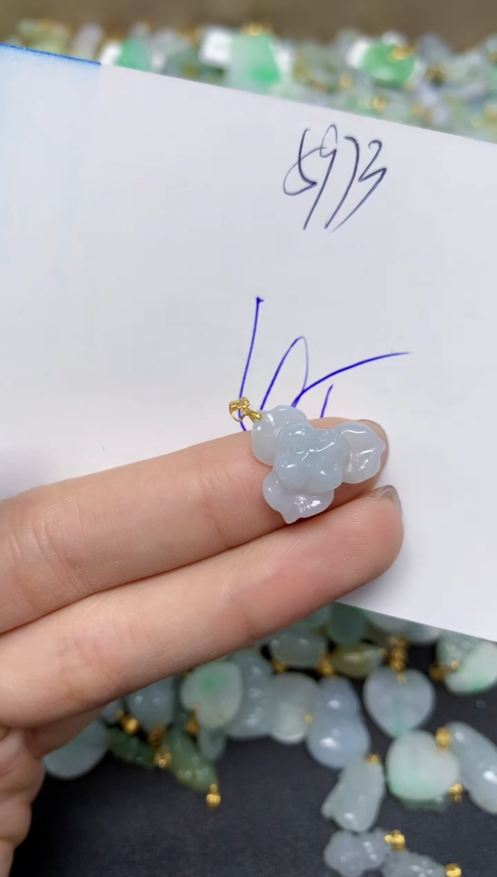 【闪购商品】翡翠颈饰18K金镶嵌天然翡翠A货