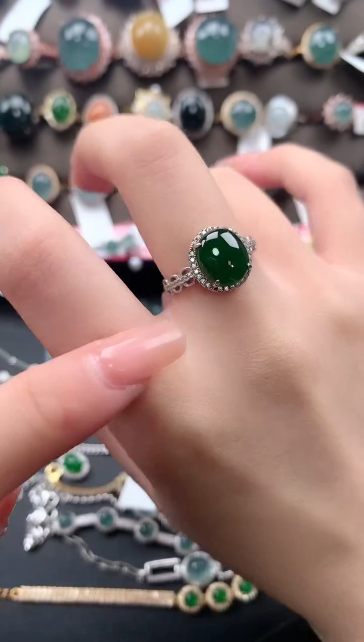 【闪购商品】翡翠戒指银S925镶嵌542141