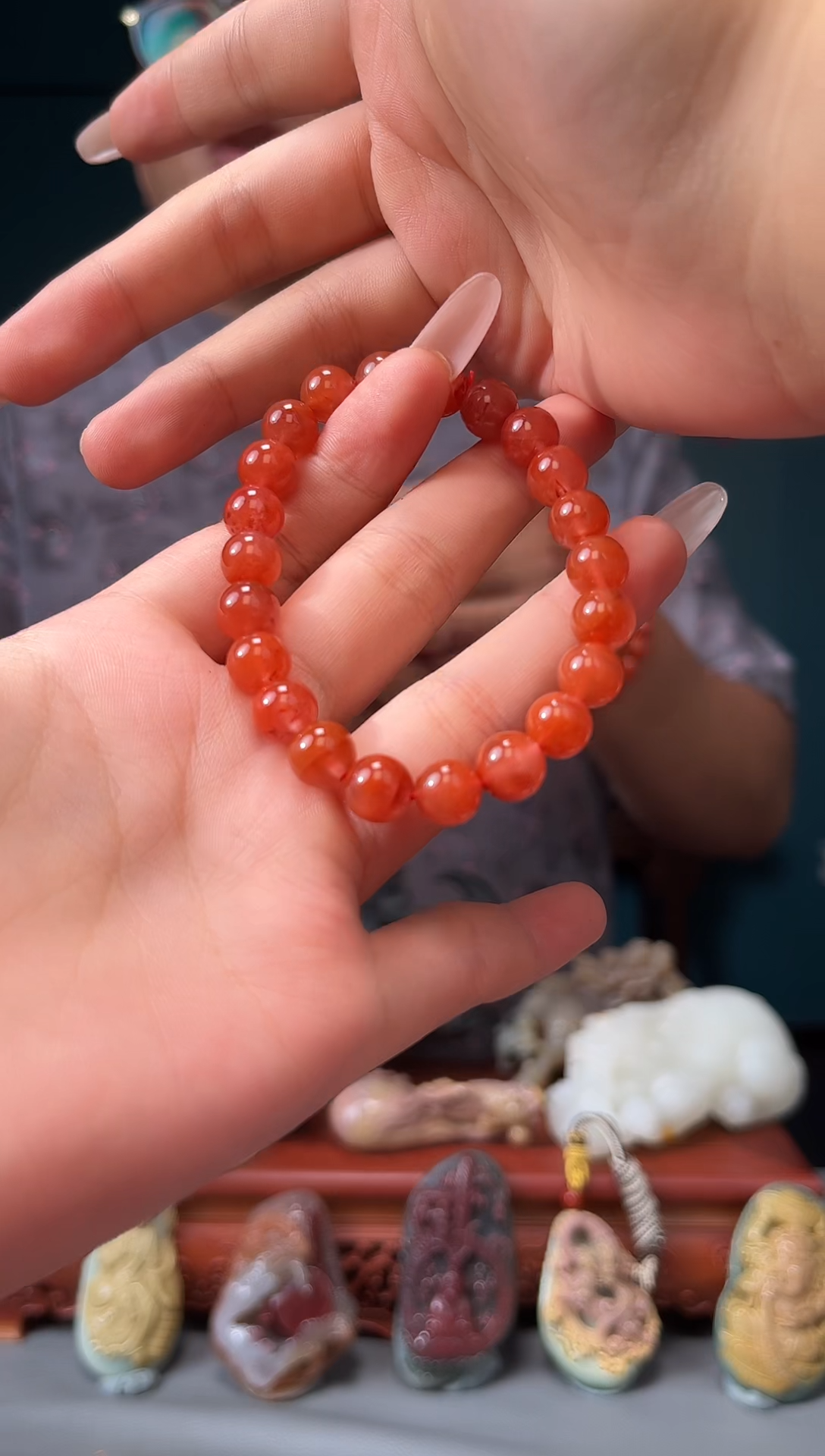 南红玛瑙未镶嵌颈饰手串/8+