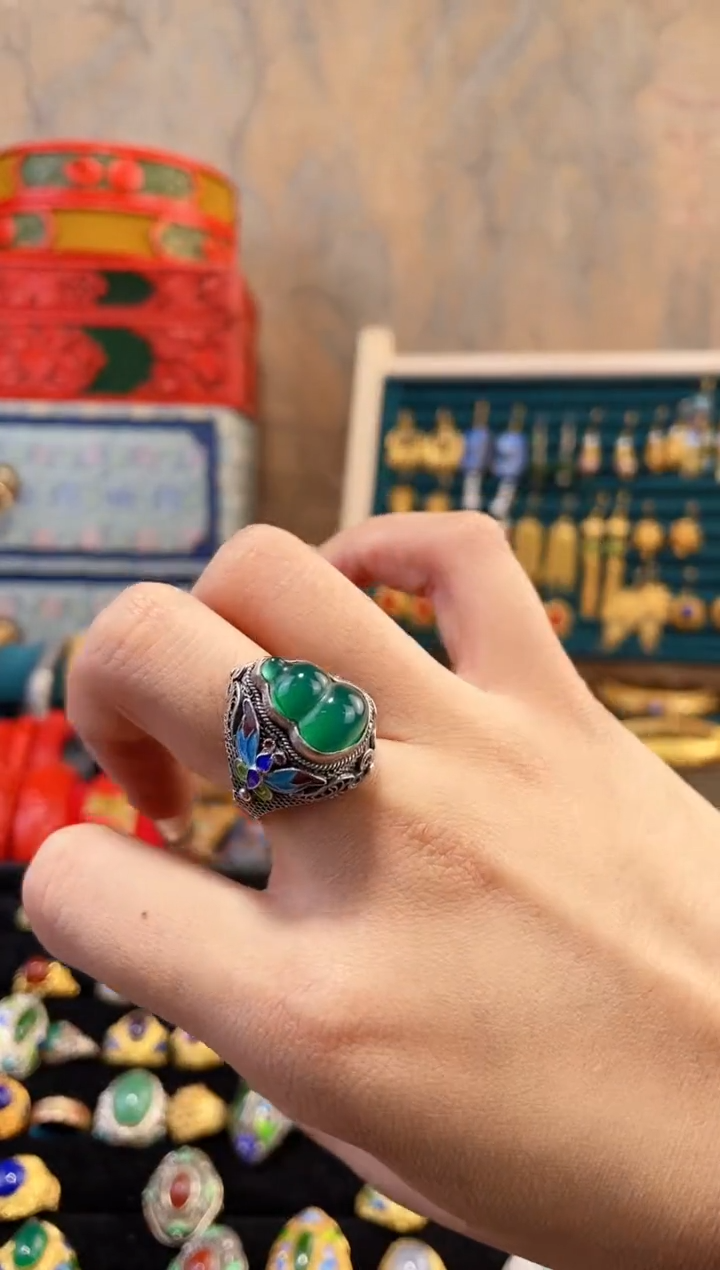 【闪购商品】非遗花丝镶嵌戒指葫芦小