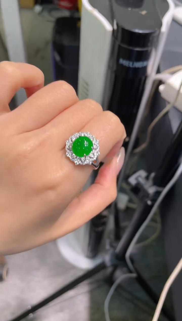 【闪购商品】翡翠颈饰银S925镶嵌天然A货翡翠A91