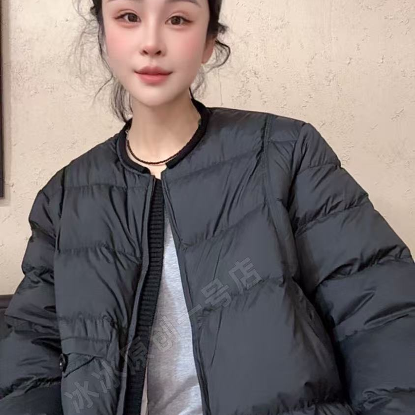 【冰冰一号店】6611 小圆领拉链短款羽绒服时尚保暖