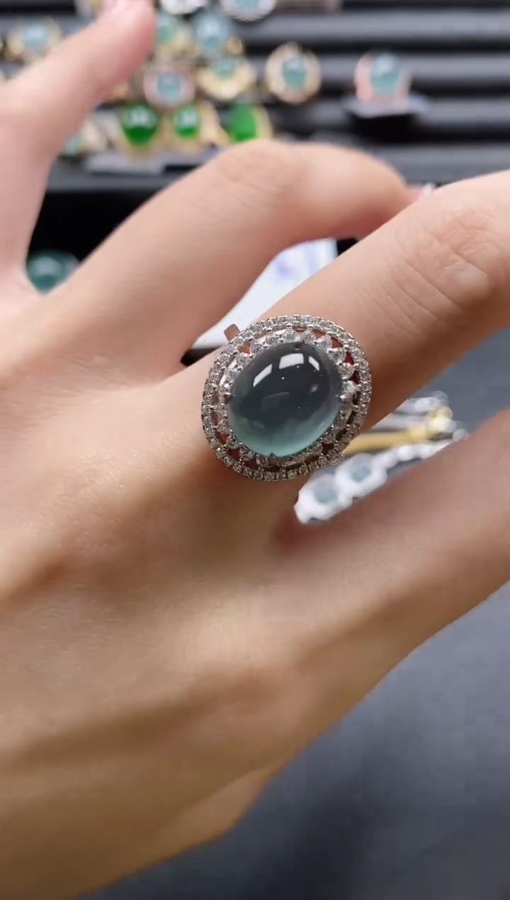 【闪购商品】翡翠戒指银S925镶嵌51151