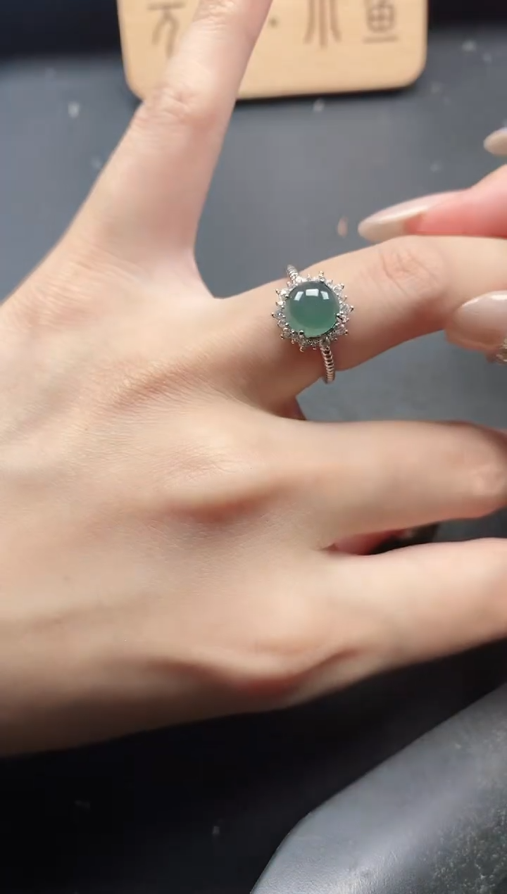 银S925镶嵌戒指翡翠15151