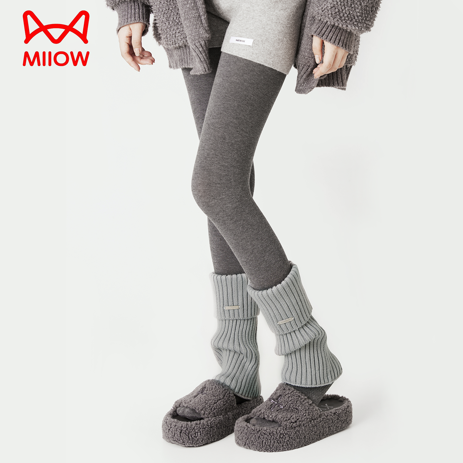 猫人袜套女秋冬款加厚保暖针织堆堆袜辣妹y2k防滑jk雪地靴小腿袜