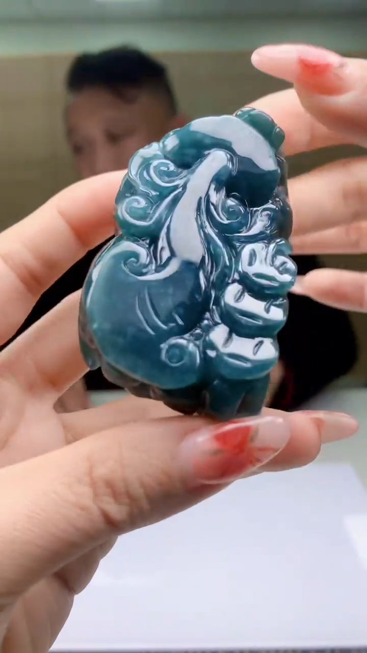 【闪购商品】定制翡翠未镶嵌4969ty-毛货挂件70