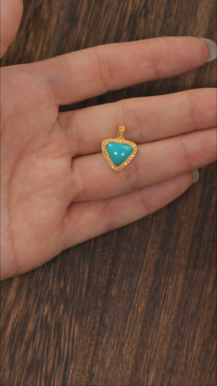 【闪购商品】绿松石挂饰18K金镶嵌1