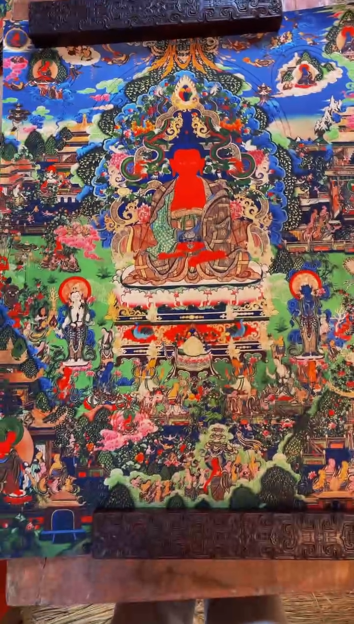 装裱画精品手绘唐卡链接--A048无量寿佛