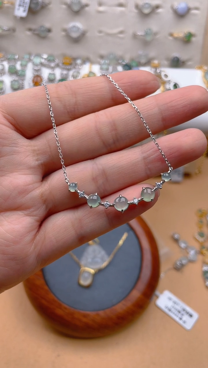 【闪购商品】翡翠项链银S925镶嵌111111