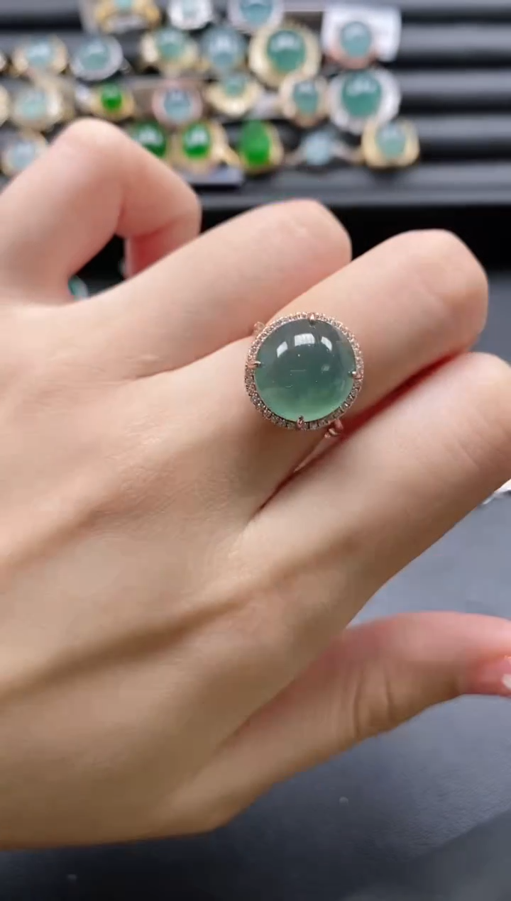 【闪购商品】翡翠戒指银S925镶嵌15511