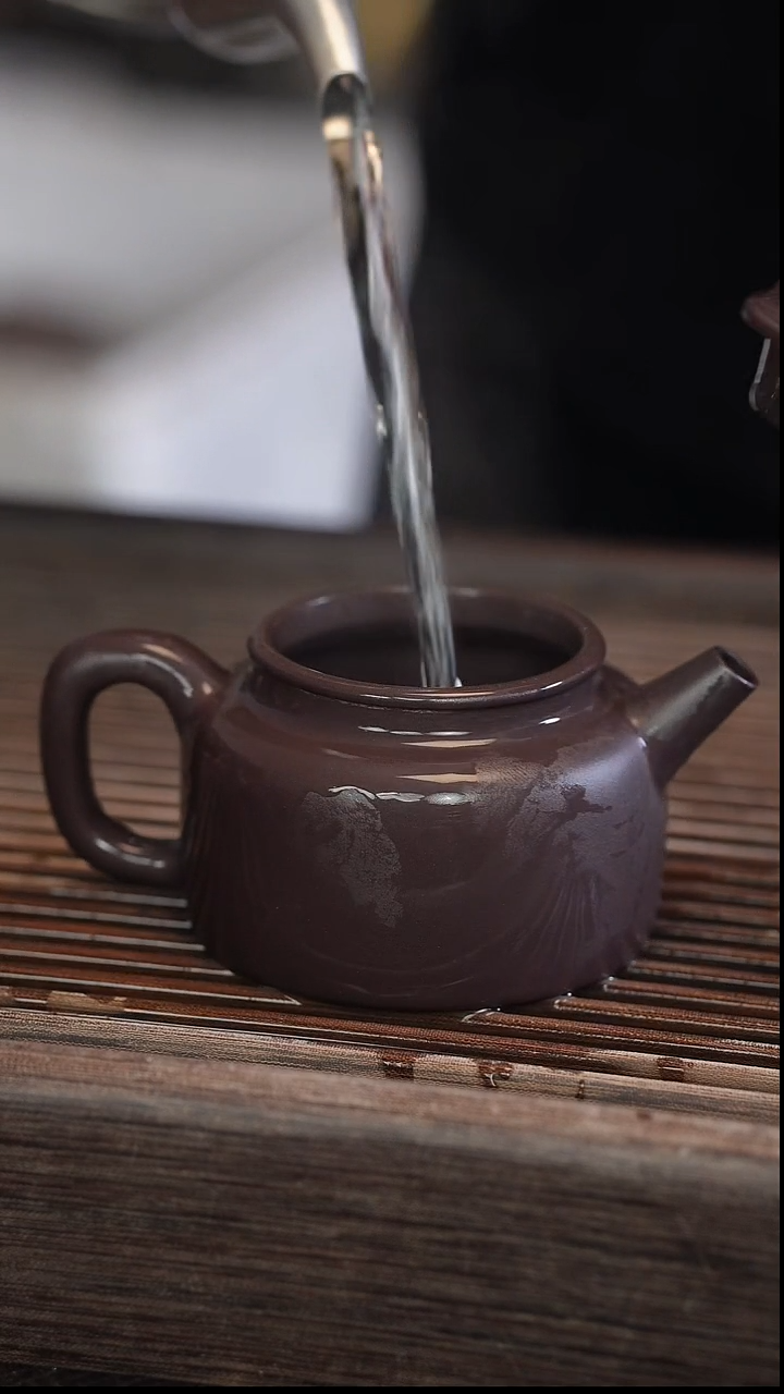 茶壶紫砂德中 蓝莲花 半手工 180cc