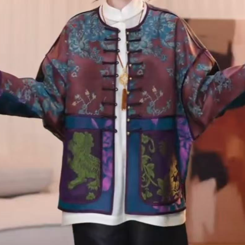 【温凝】 新中式复古显瘦宽松国风重工休闲时尚百搭气质外套