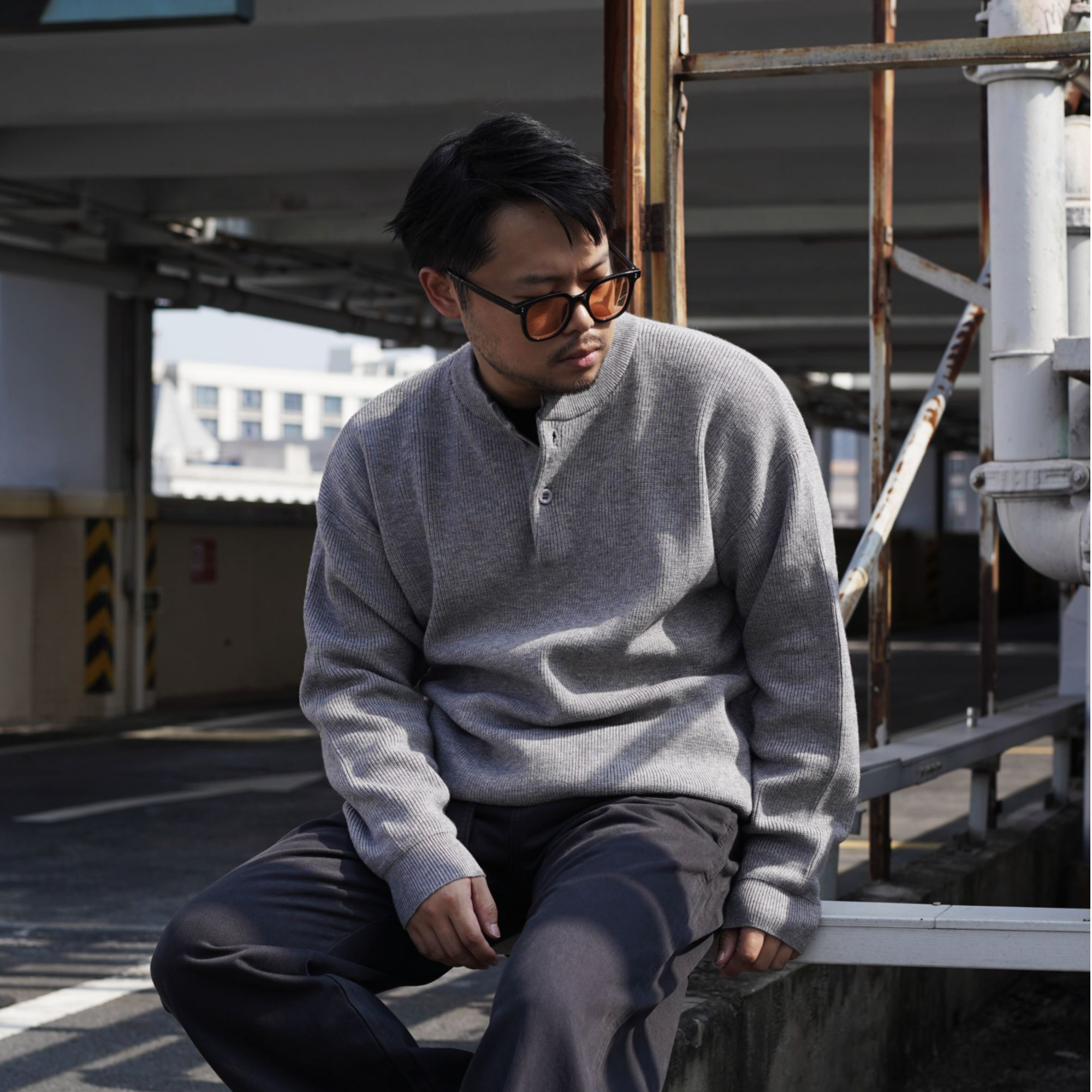 秋冬莫代尔长袖圆领打底针织休闲松弛亨利领套头纯色毛衣冬季新品