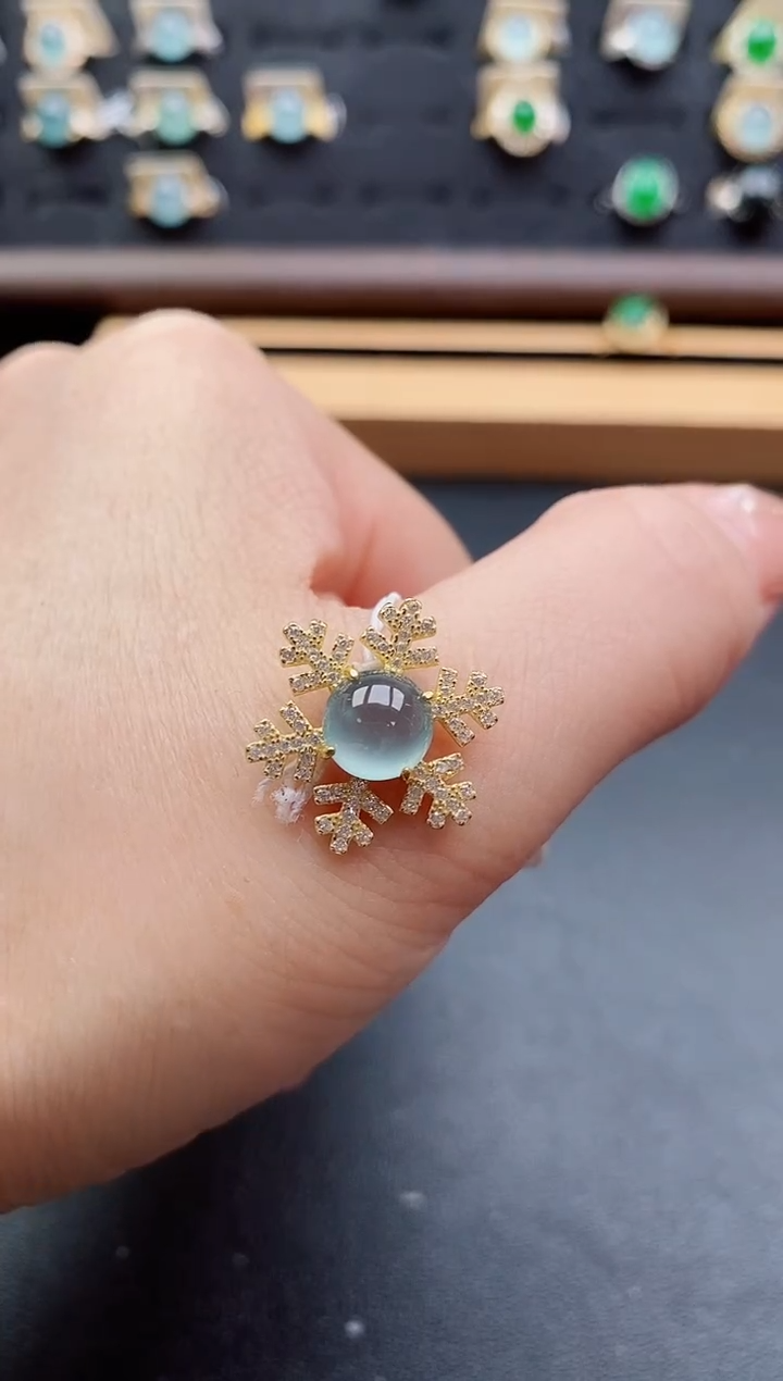 吊坠(赠链)银S925镶嵌翡翠1