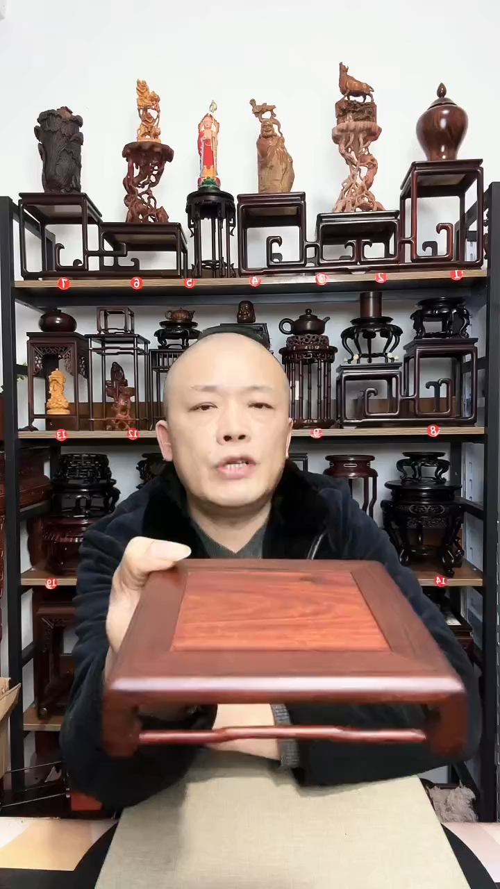 紫砂底座木15正方