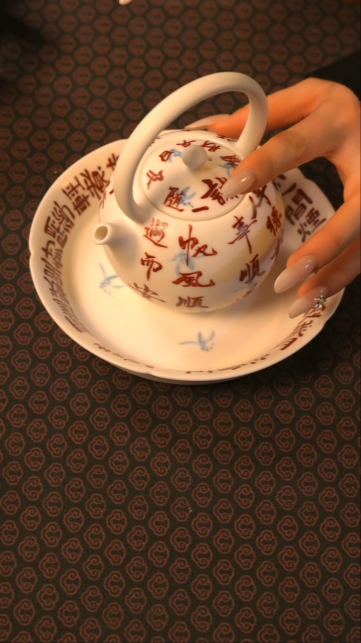 【闪购商品】【兰花提梁壶】手工手绘茶壶茶器
