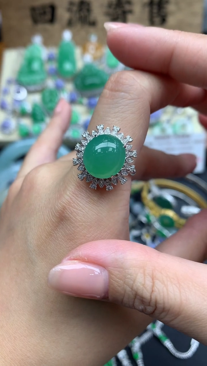 【闪购商品】翡翠戒指18K金镶嵌575-中国好珍宝