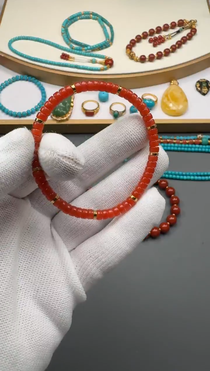 18K金镶嵌配饰南红玛瑙非*～111