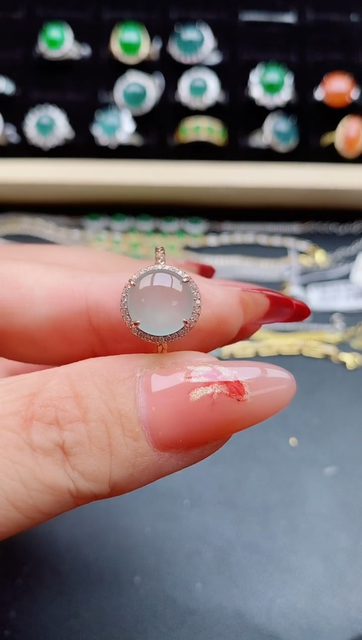 【闪购商品】翡翠戒指银S925镶嵌21321