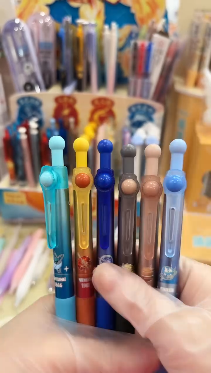 一木林YML-242A按动中性笔0.5(黑色)--6支（笔杆不挑）