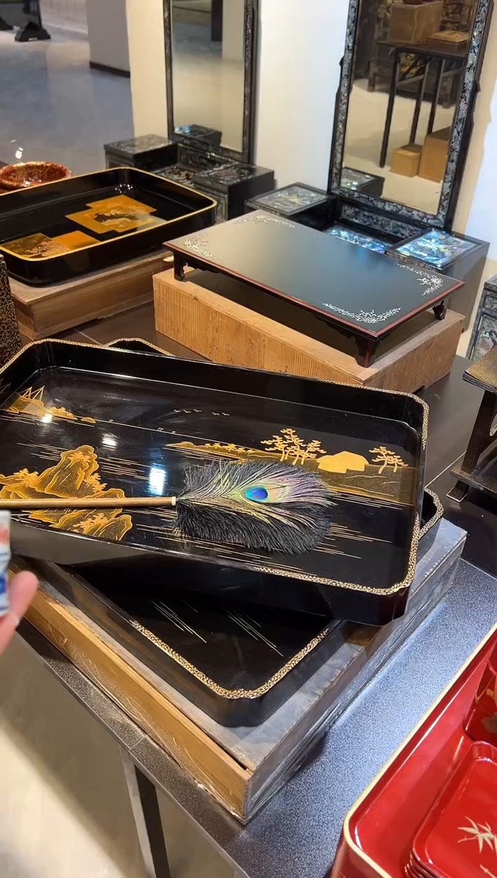 收纳盘 单只 大漆漆器大漆漆器