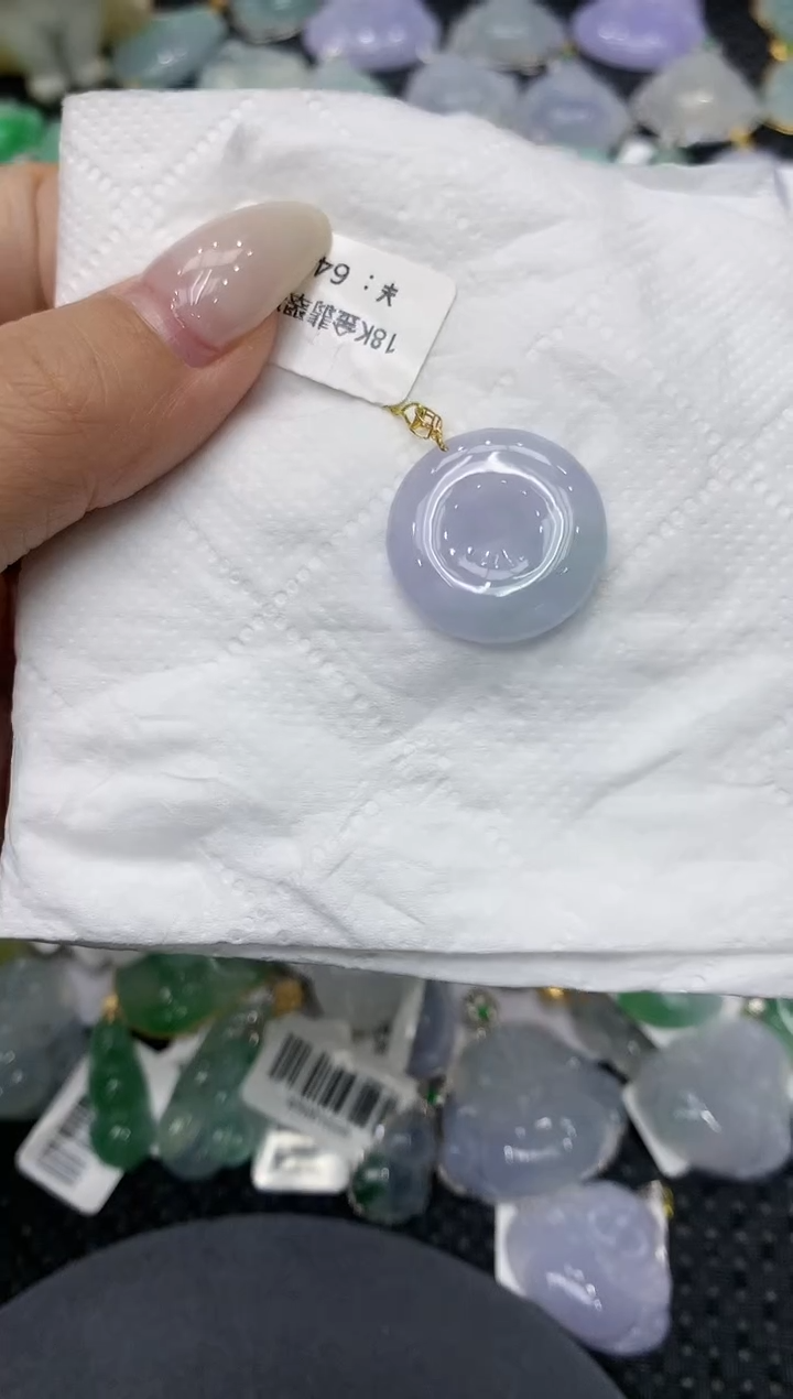 颈饰18K金镶嵌翡翠11111111111