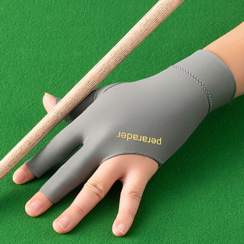 台球手套漏三指防滑高档透气桌杆黑白灰色弹力夏季薄款专用职业级