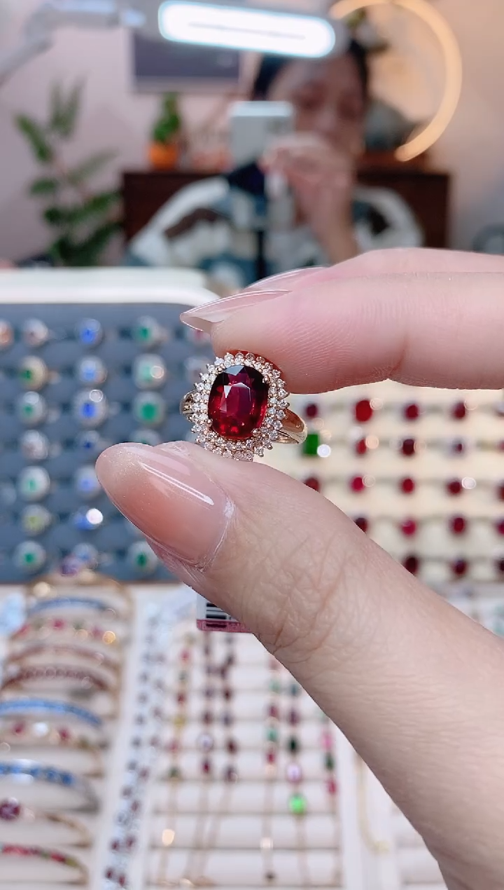 【闪购商品】碧玺18K金戒指18K金镶嵌.