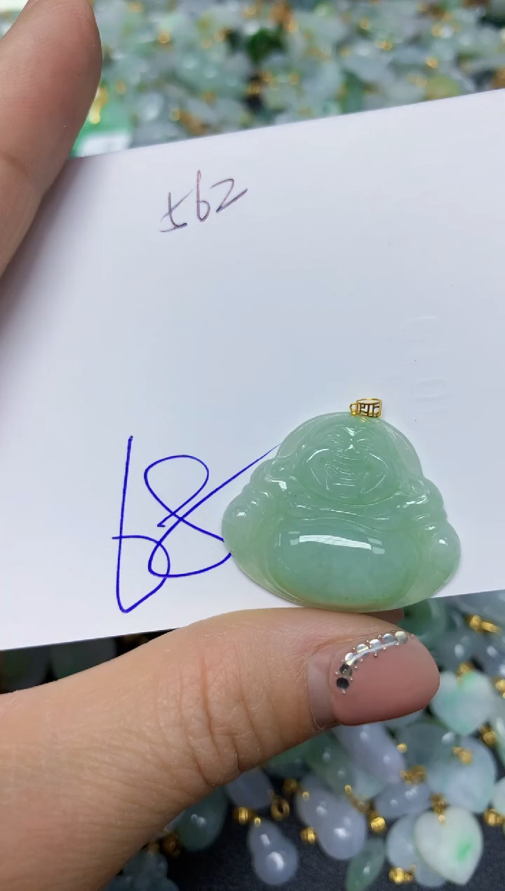 【闪购商品】翡翠挂件18K金镶嵌 天然翡翠A货