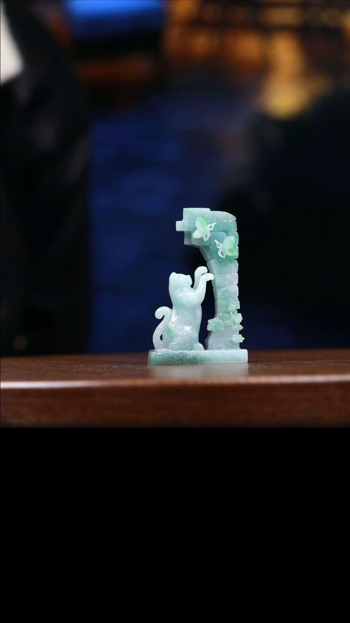 【闪购商品】翡翠摆件未镶嵌翡翠小猫