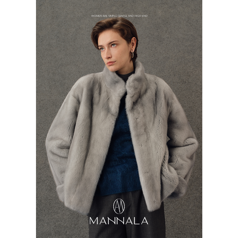 MANNALA丨“银霜”哥本哈根水貂小落肩饱满蓝宝石 Q6238