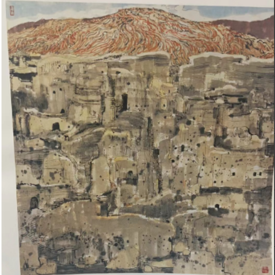 复刻版画吴冠中-高昌遗址-68*70-010