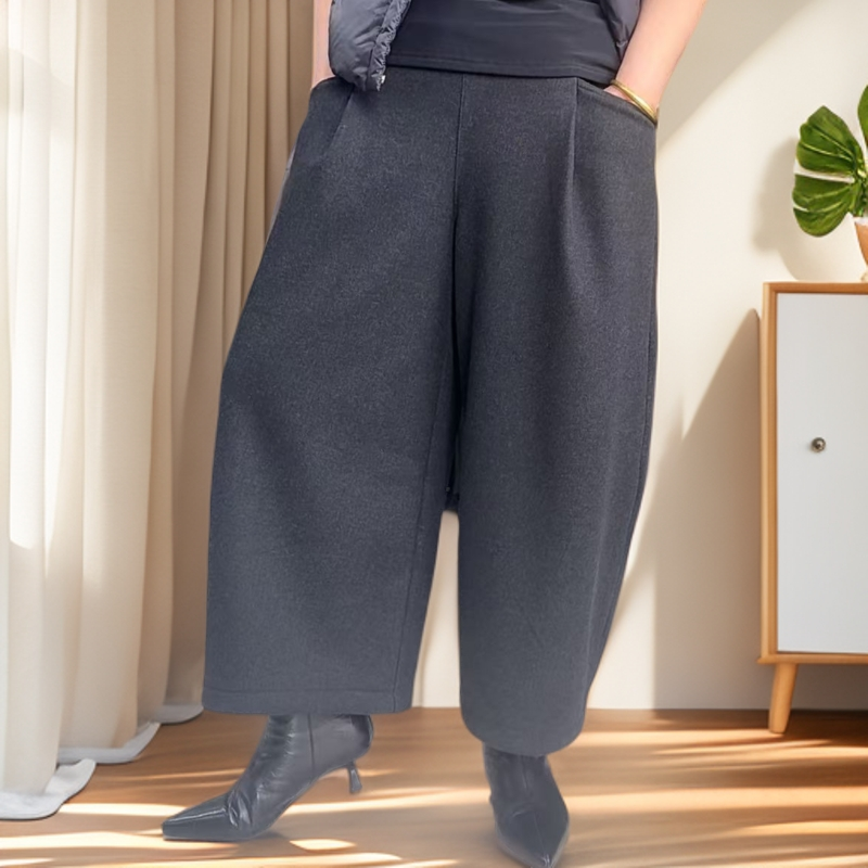 老高推荐2025秋冬欧货职业通勤气质减龄纯色九分阔腿裤