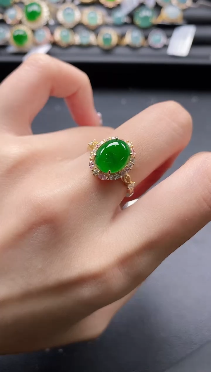 【闪购商品】翡翠戒指银S925镶嵌1111