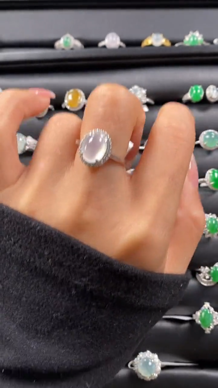【闪购商品】翡翠戒指银S925镶嵌9254