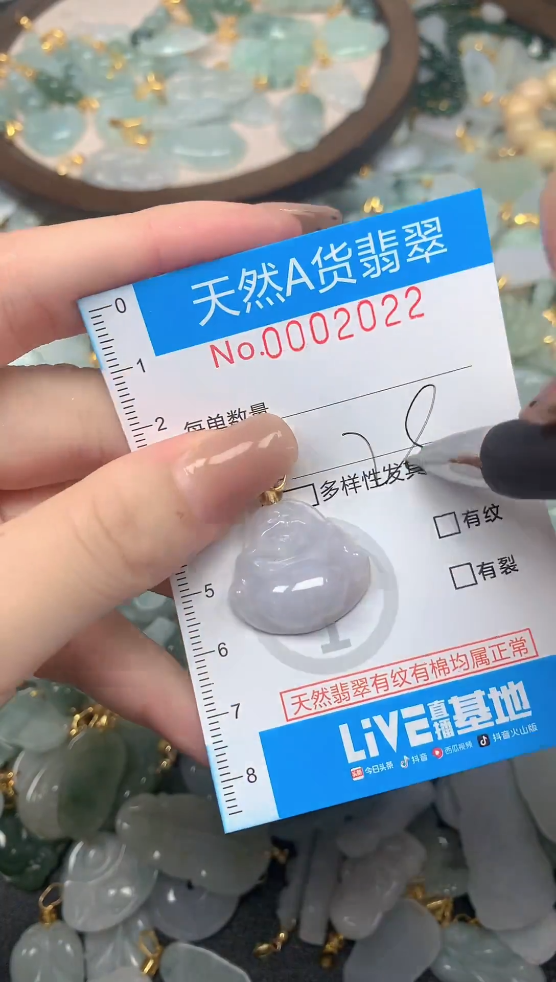 颈饰未镶嵌翡翠净货挂件-2022