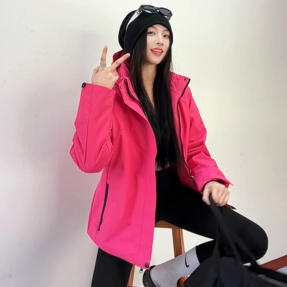 科技三防-多巴胺户外加厚轻量保暖连帽男女同款冲锋衣棉服