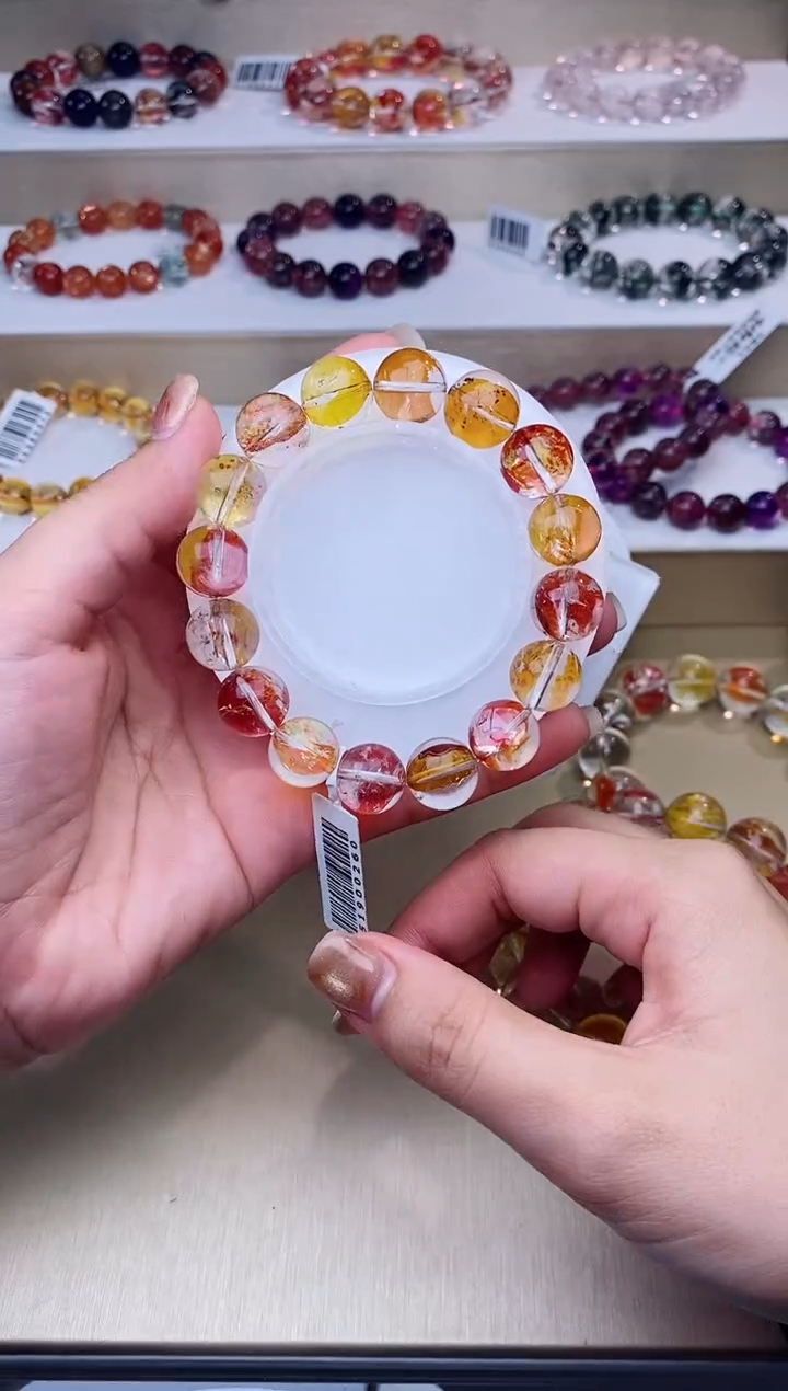 未镶嵌手串水晶锦鲤胶花单圈13m+