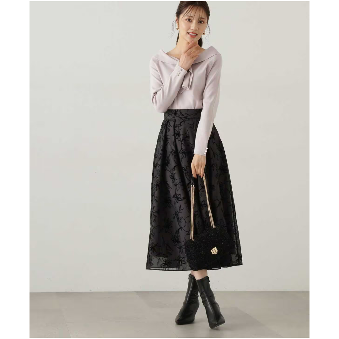 【Montendre】 秋季新款 P 气质优雅提花百搭显瘦高腰半身裙