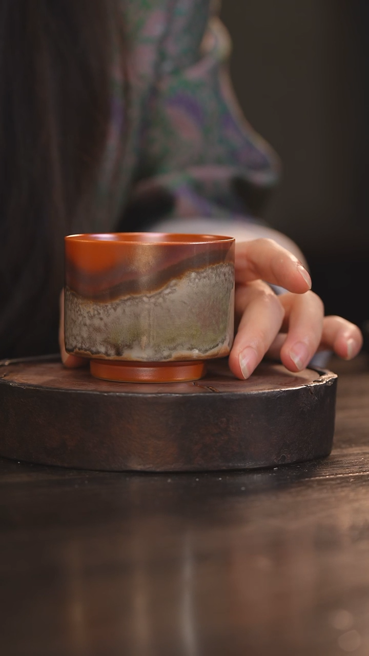 【闪购商品】杯34柴房陶瓷丨金红落灰单杯