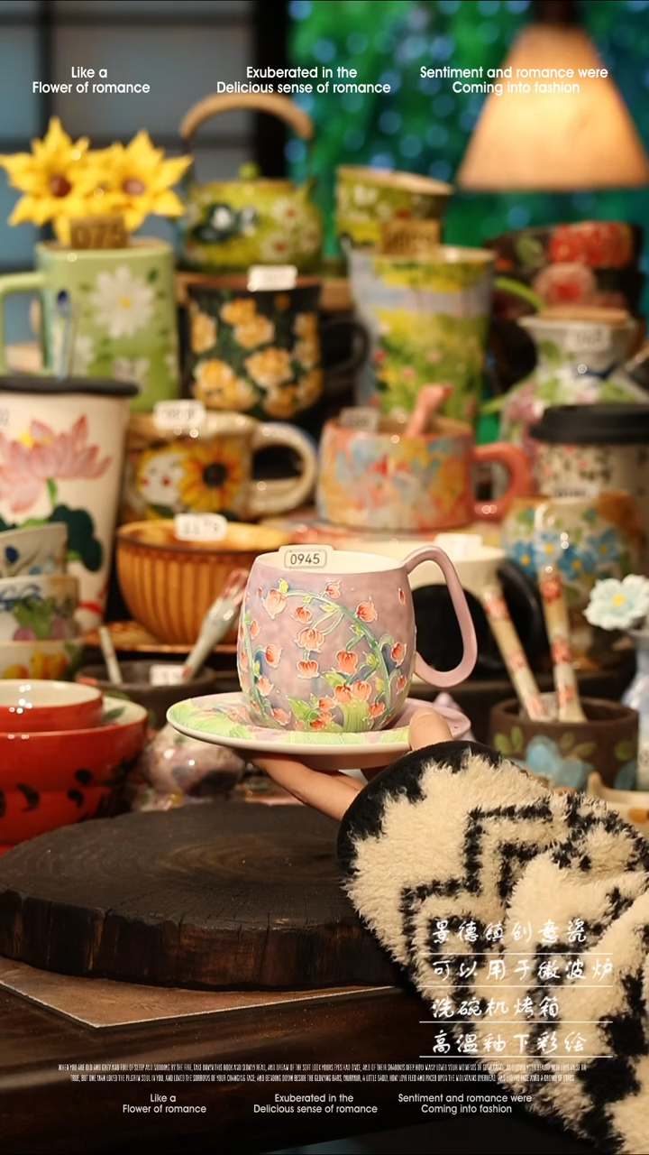 陶瓷景德镇高温釉下彩手工手绘款式@A0945@