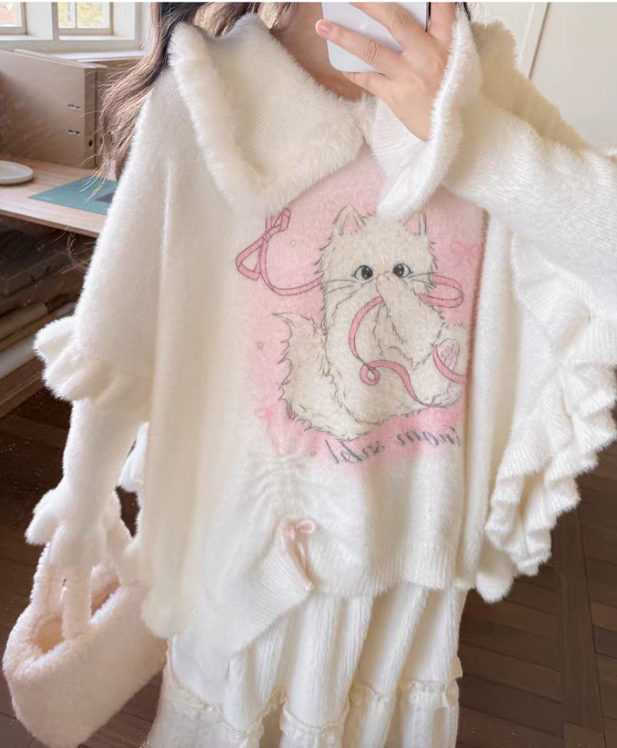 2025年韩系爆款甜妹慵懒风毛衣组合套装软糯美美哒圣诞