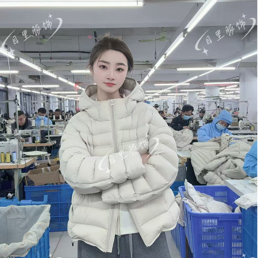 老板娘95白鸭绒排骨款羽绒服短款时尚短款连帽保暖外套