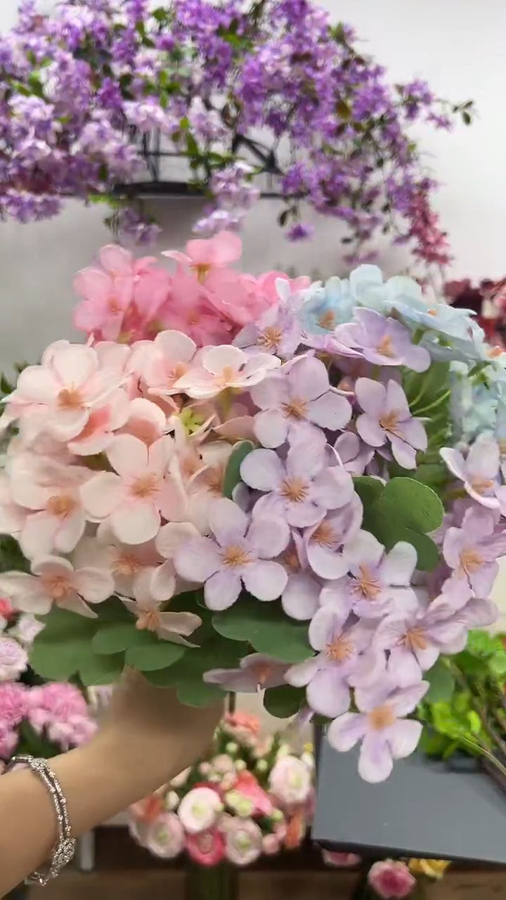 4枝混色绣球花花