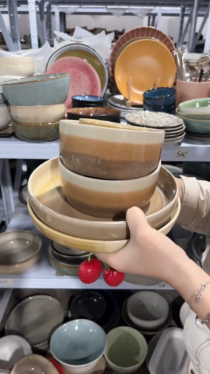 【闪购商品】瓷片外贸尾货瑕疵满20包邮X6 美拉德六件套